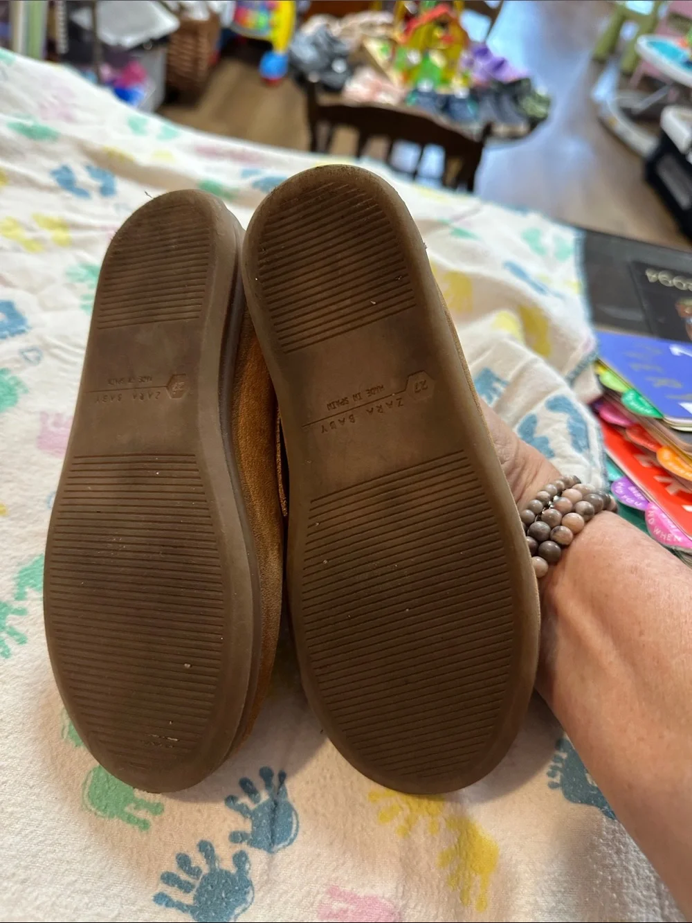 Zara Kids Brown Suede Moccasin Loafers